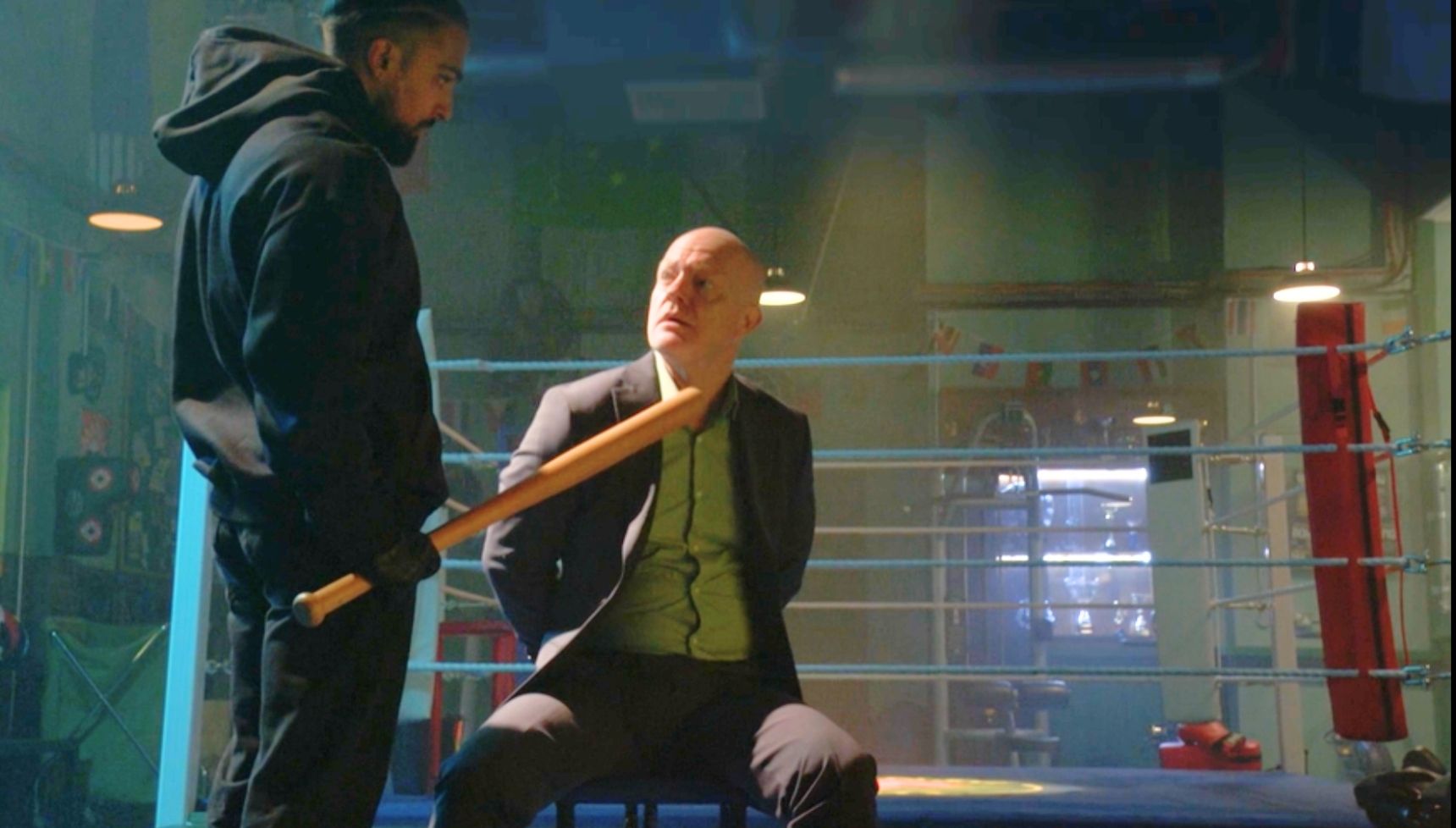 Ravi threatens Max in EastEnders (Credit: BBC)