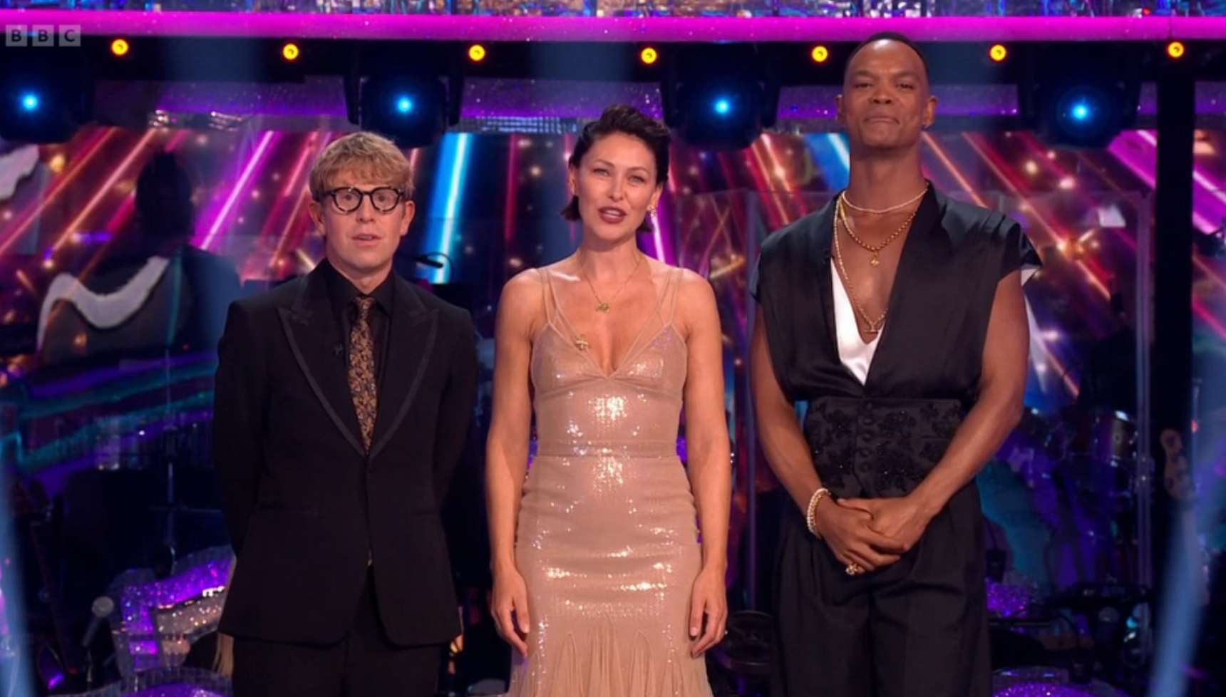 Josh Widdicombe, Emma Willis and Johannes Radebe on Strictly