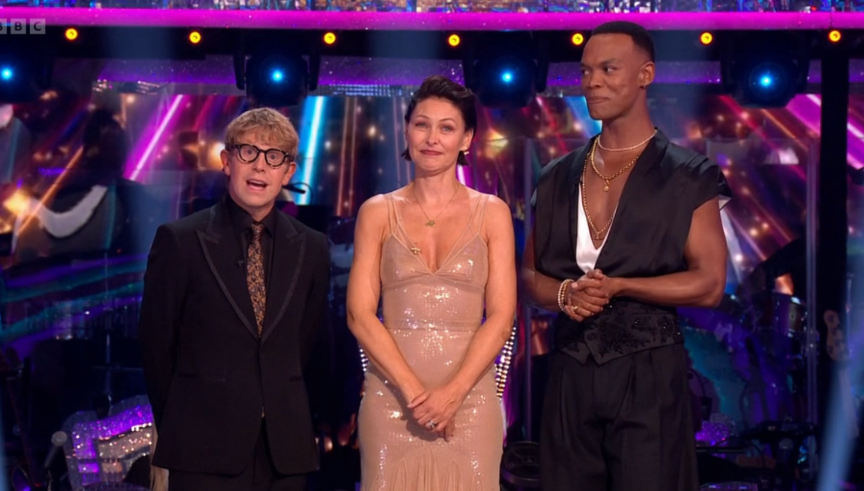 Josh Widdicombe, Emma Willis and Johannes Radebe on Strictly