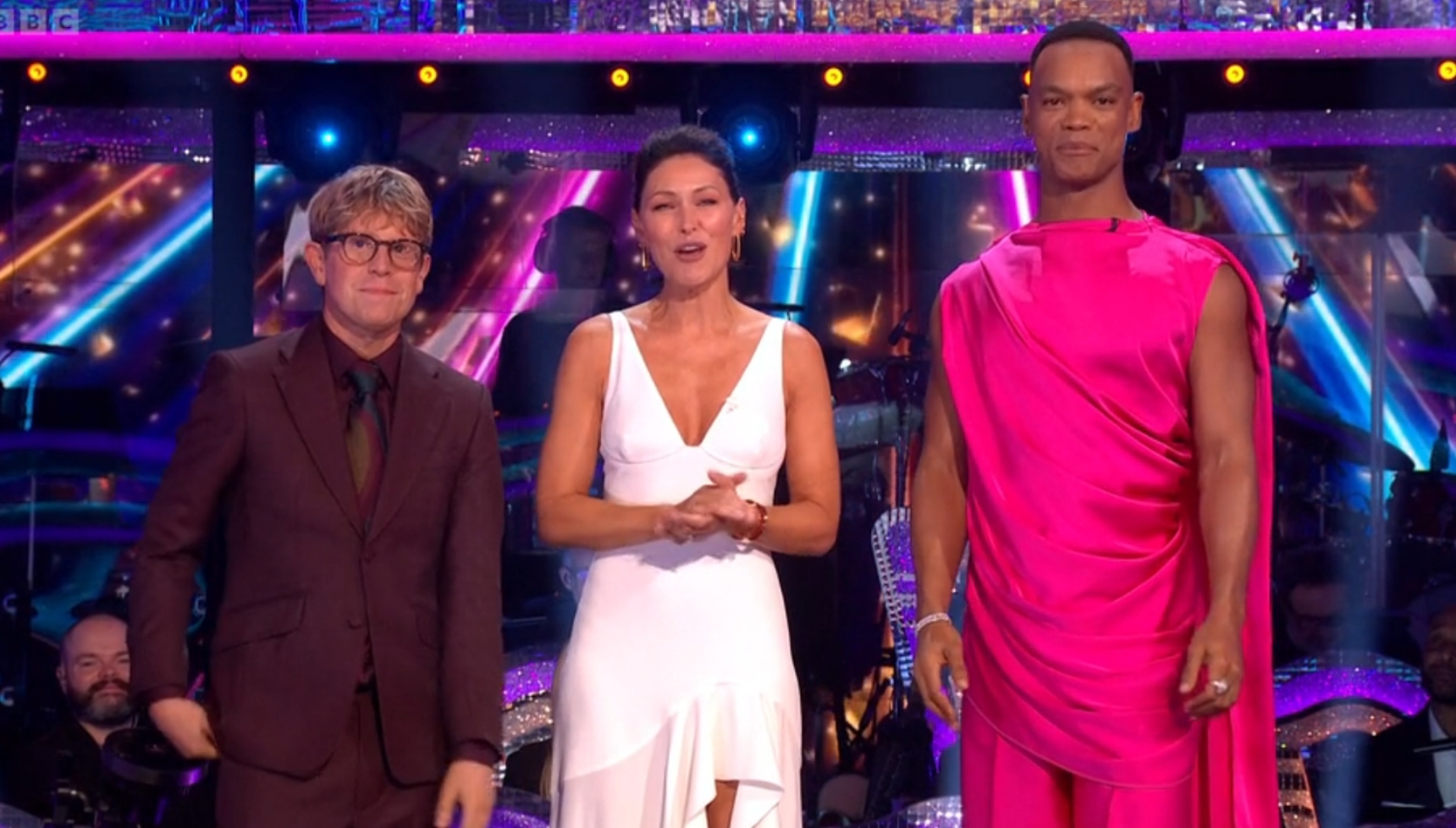 Josh Widdicombe, Emma Willis and Johannes Radebe on Strictly