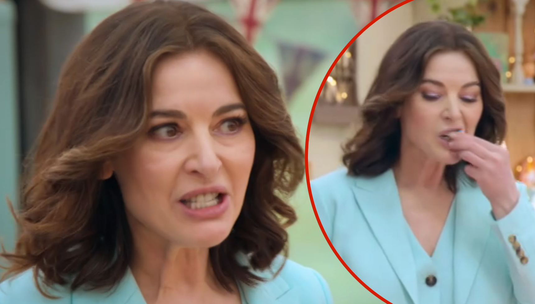 Great British Bake Off's Nigella Lawson continues 'weird' eating style with Iced Gems but fans think they know the reason why