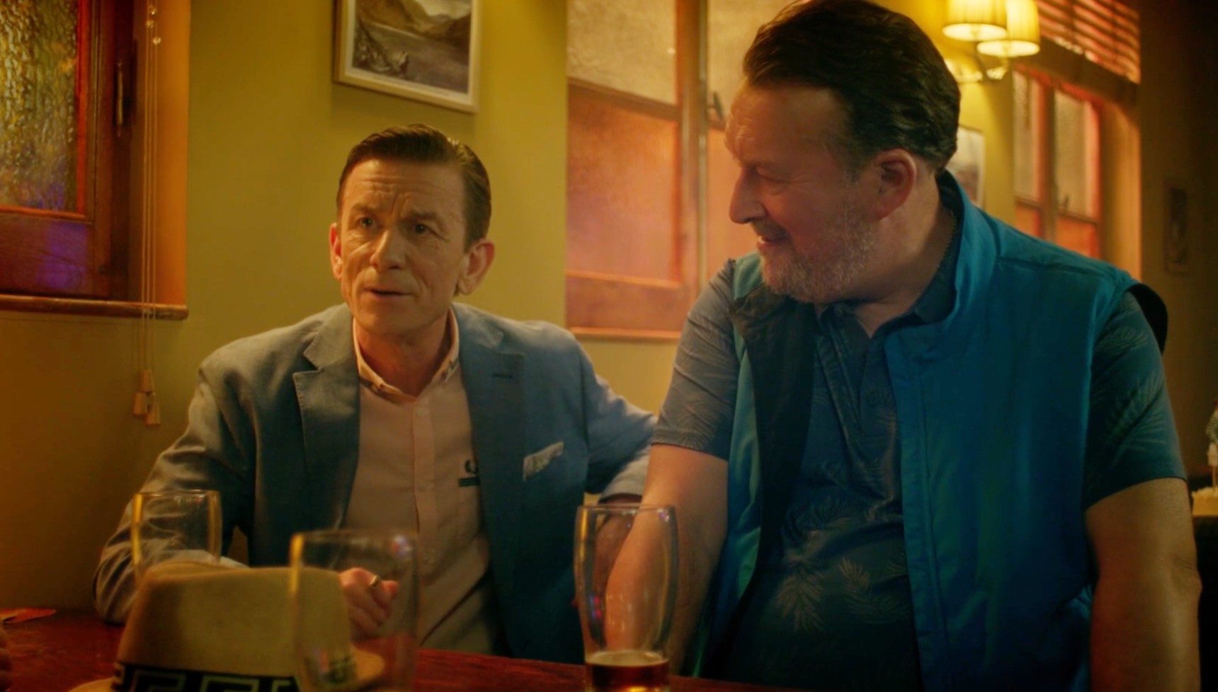 Blue Lights star Tony Flynn, on the left, star as Ricky (Credit: Channel 5)