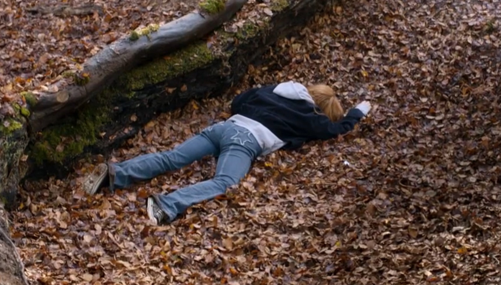 Sophie Madsen lying injured in The Blame