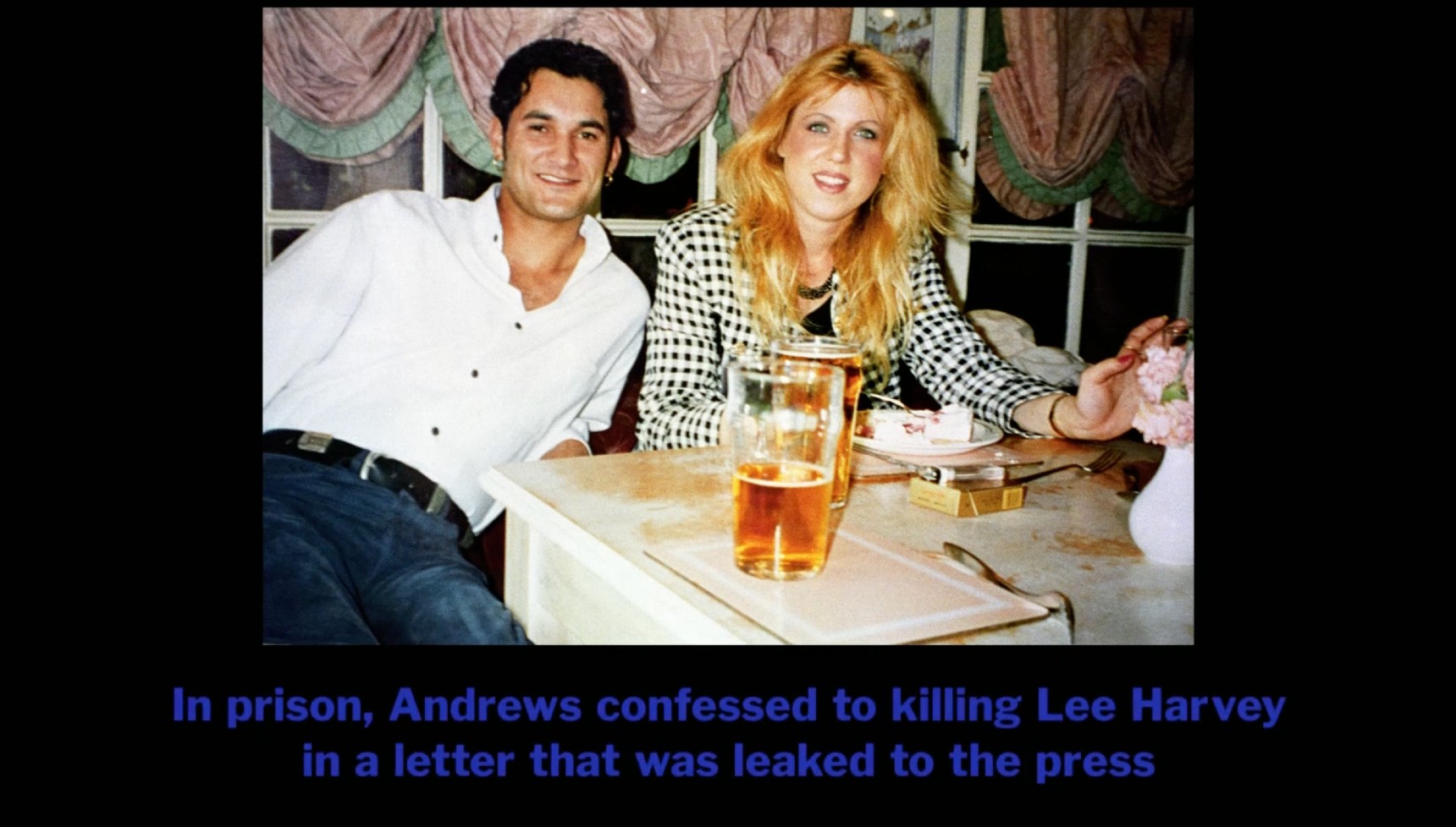 Lee Harvey and Tracie Andrews pictured in the pub before she killed him