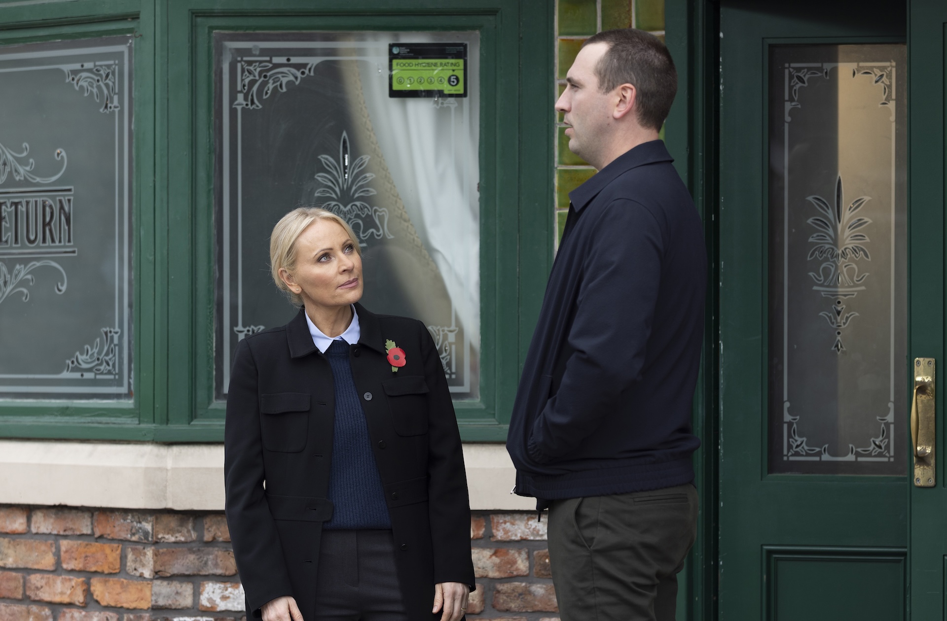 Lisa wants reluctant Kit to go on sick leave (Credit: ITV)