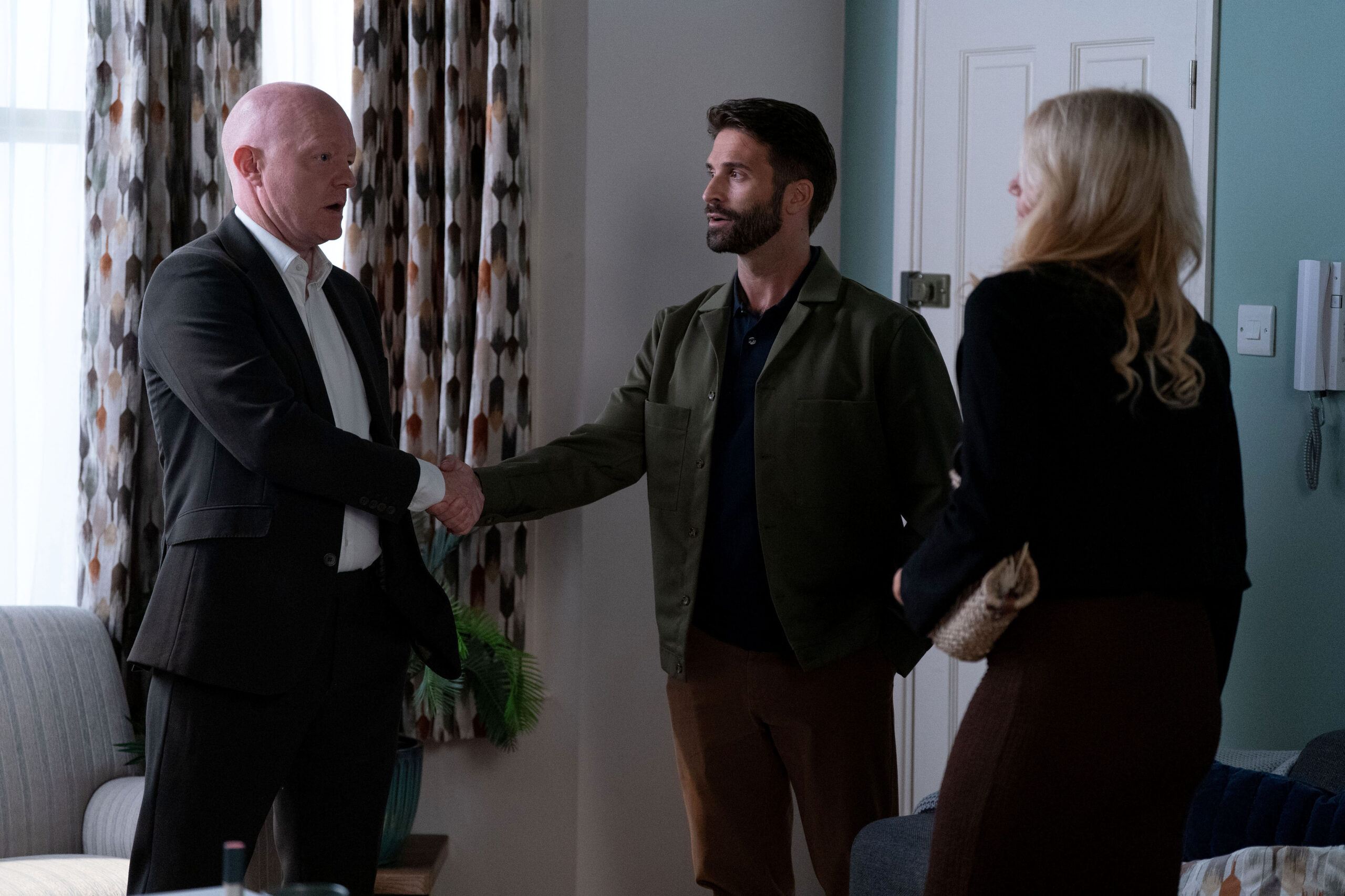 Cindy introduces Max to her new man, Rafael (Credit: BBC)