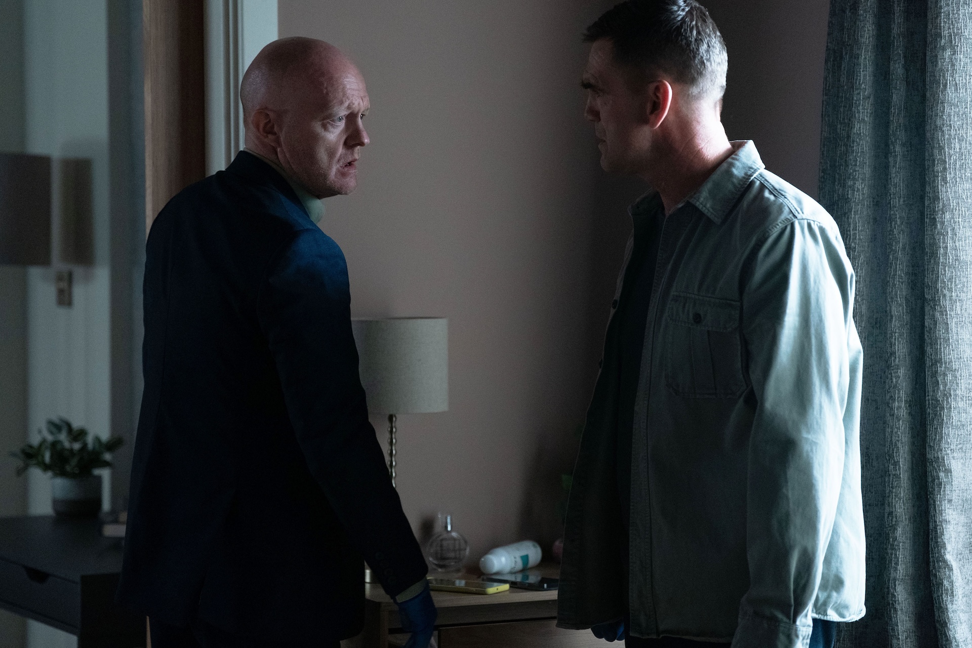 Jack and Max search Craig's flat (Credit: BBC)
