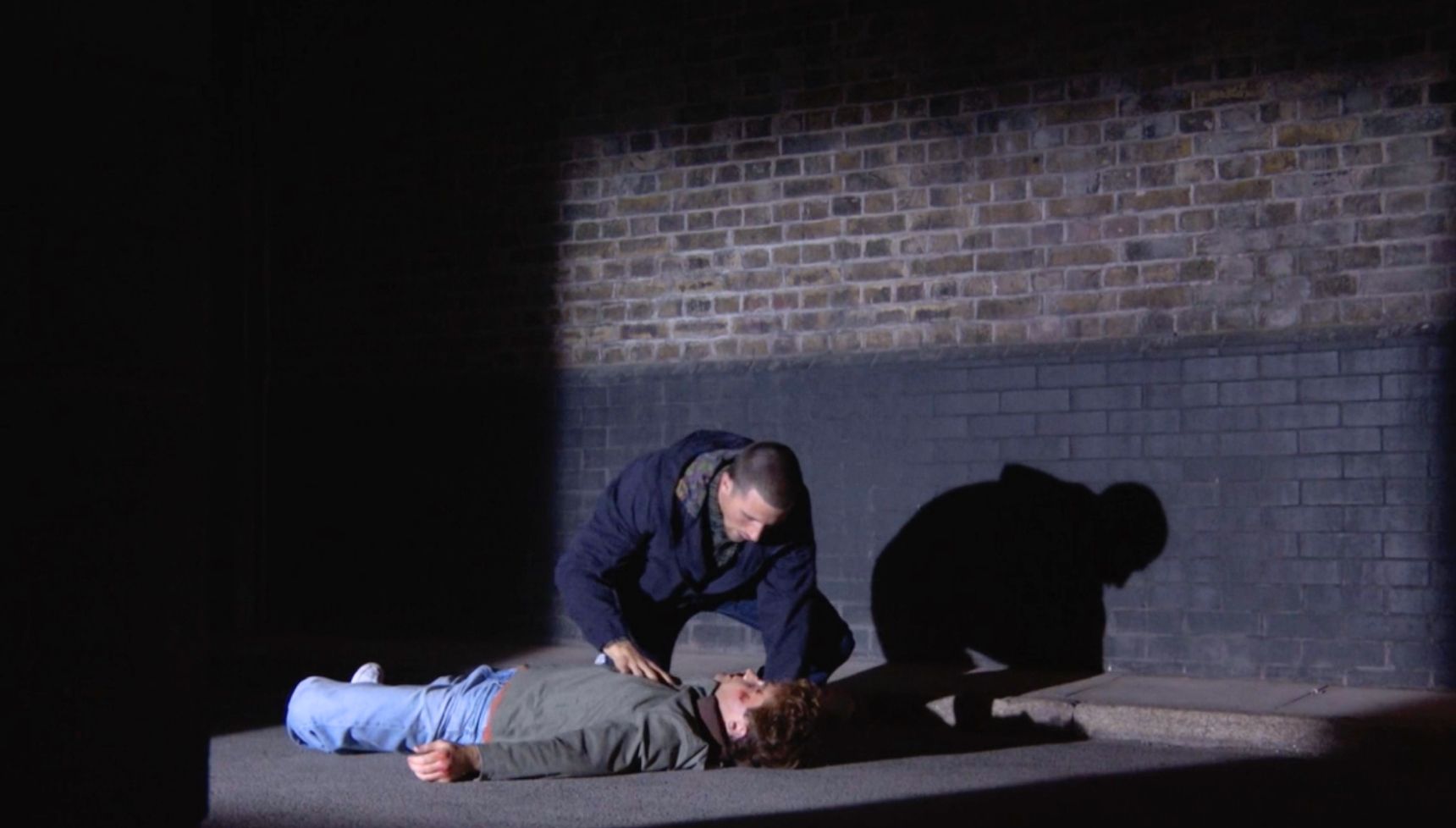 Harry finds Ryder in EastEnders (Credit: BBC)