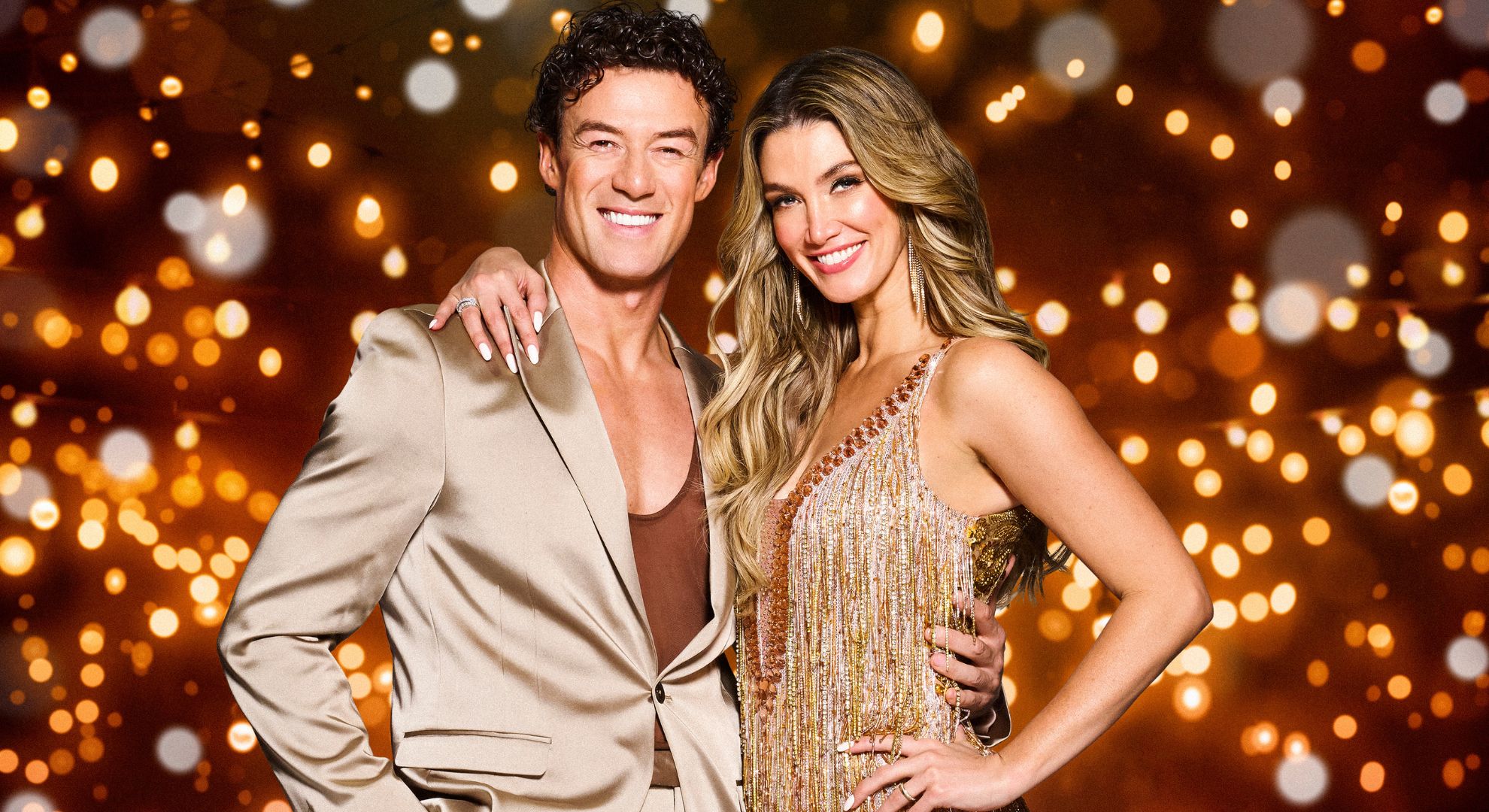 Delta Goodrem and Kai Widdringham smiling