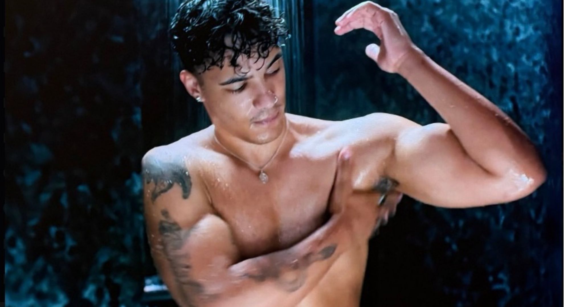 Freddie shower scene from Traitors