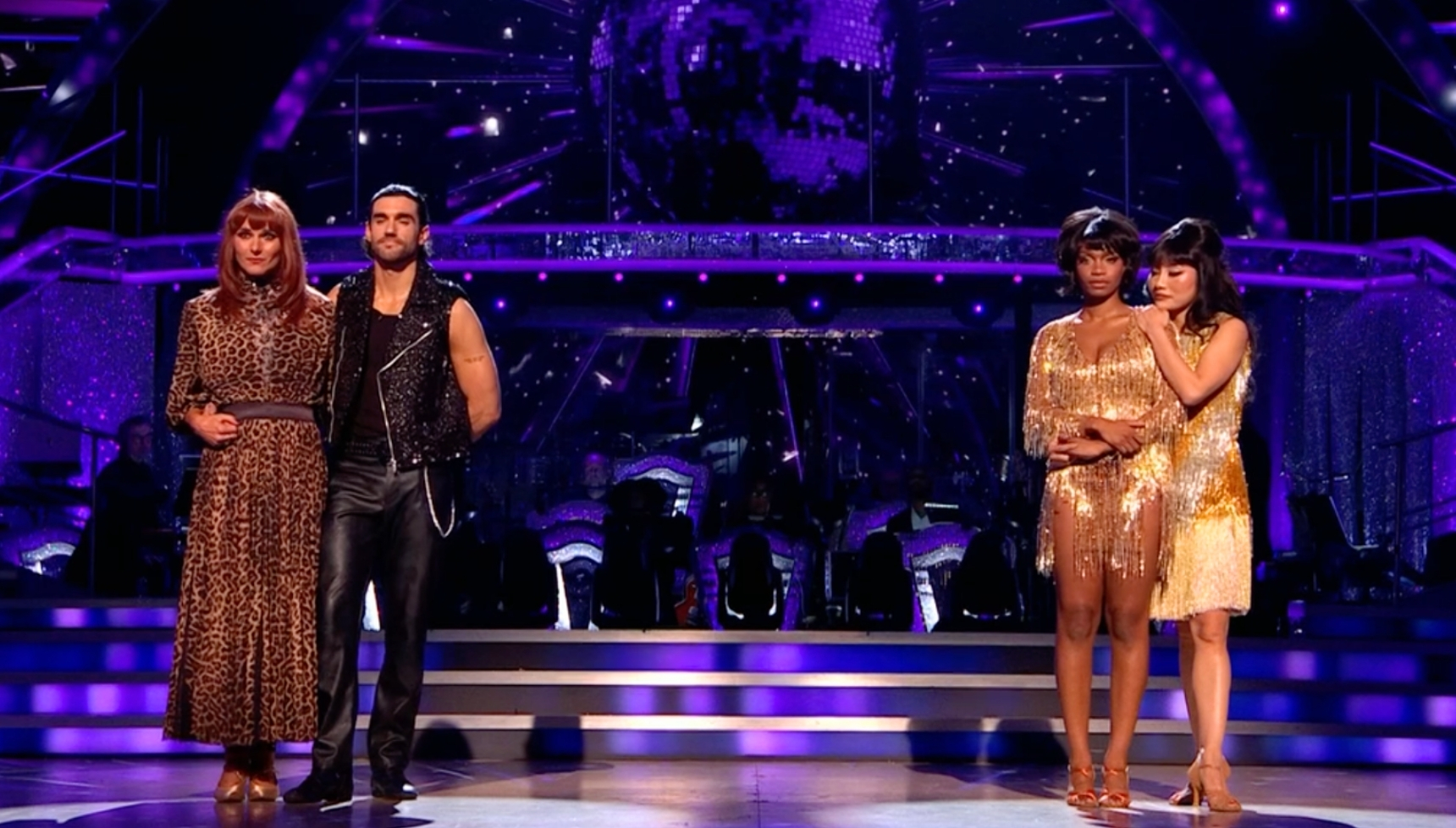 Strictly's Bethany Antonia and Dame Sarah Storey looking anxious in the dance-off