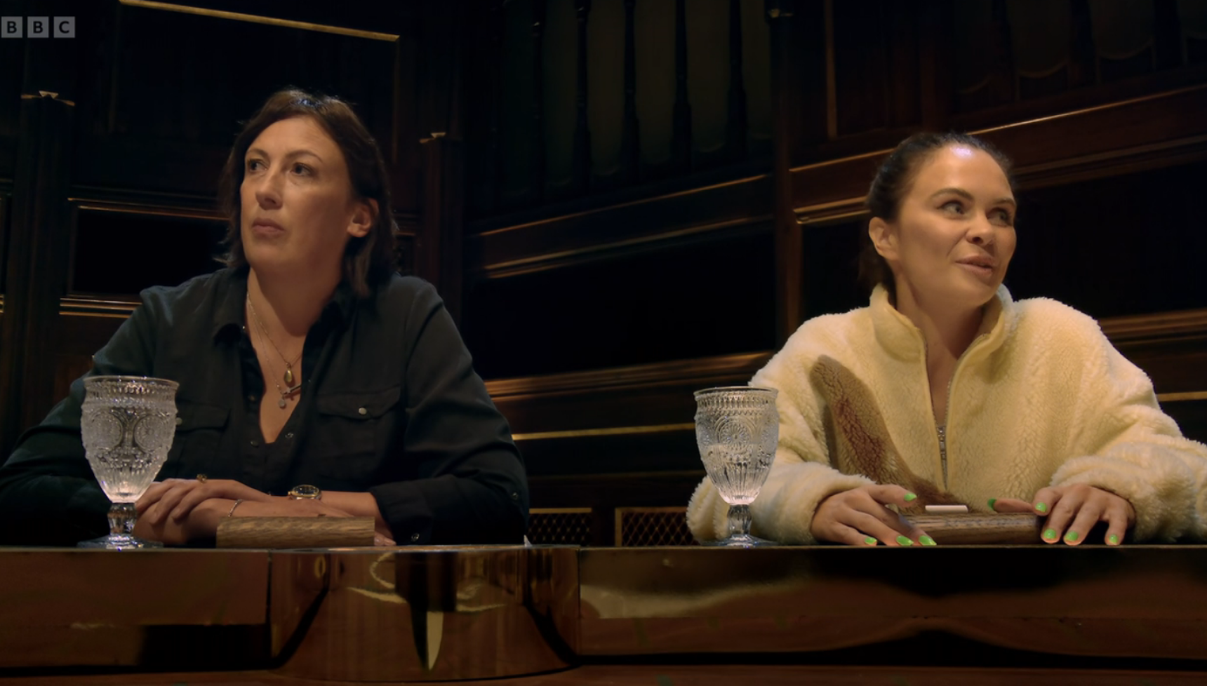 Miranda Hart and Joanne McNally on Celebrity Traitors
