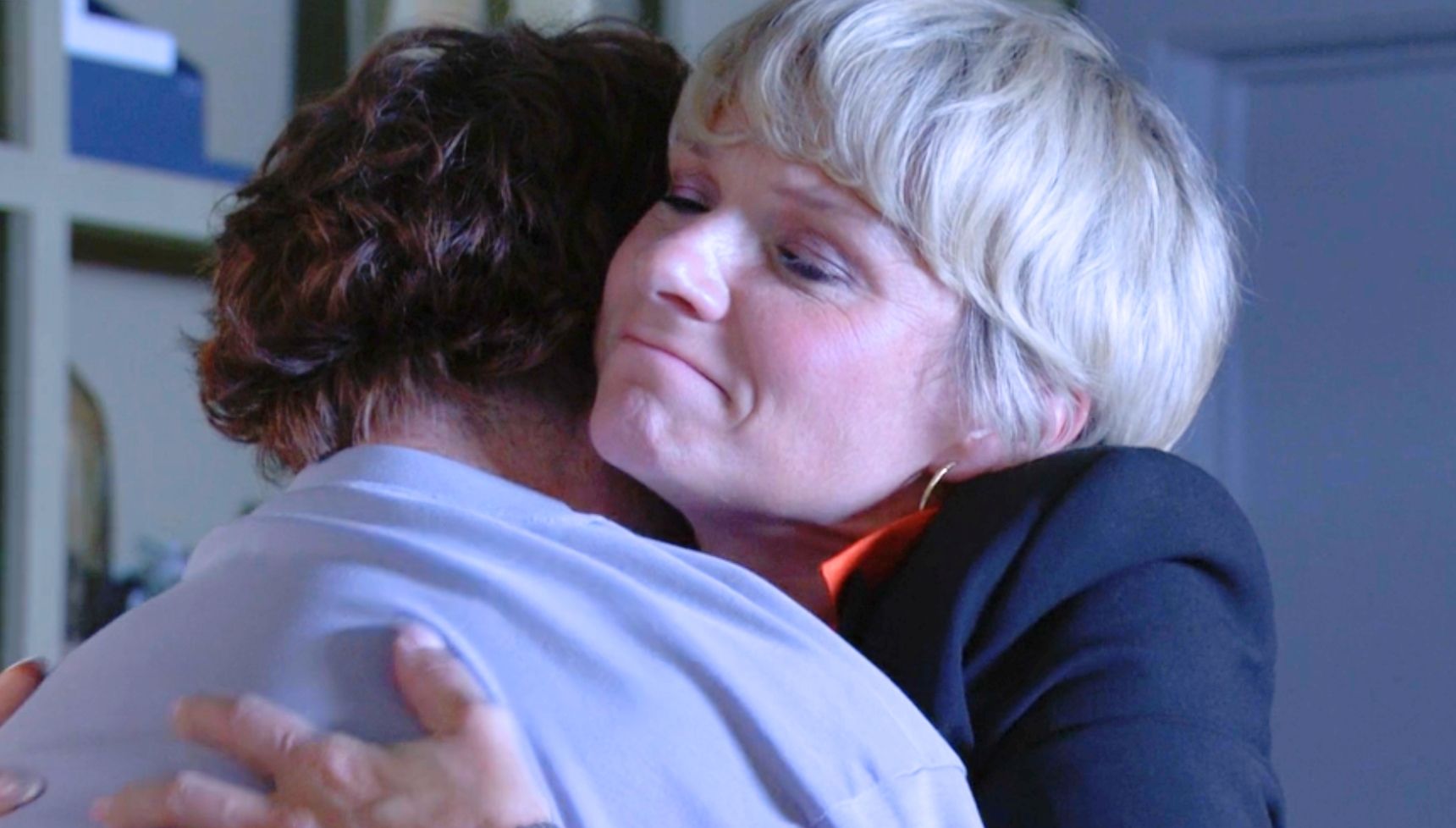 Ryder and Nicola hugging in EastEnders (Credit: BBC)