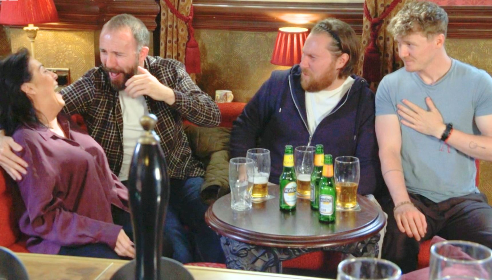 Kat getting drunk with randoms in EastEnders