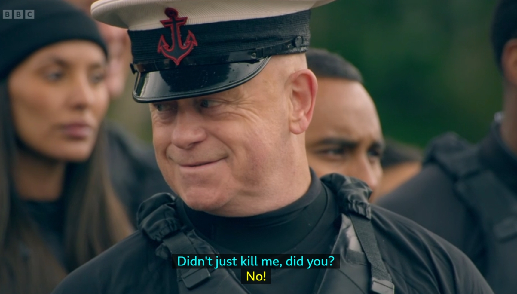 Ross Kemp wearing a hat on Celebrity Traitors