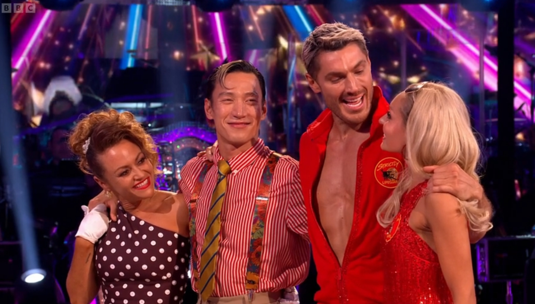 Jaime Winstone, Carlos Gu, Chris Appleton and Amy Dowden on Strictly