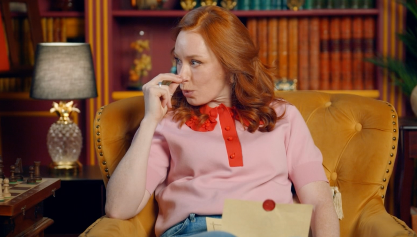Hannah Fry pink jumper