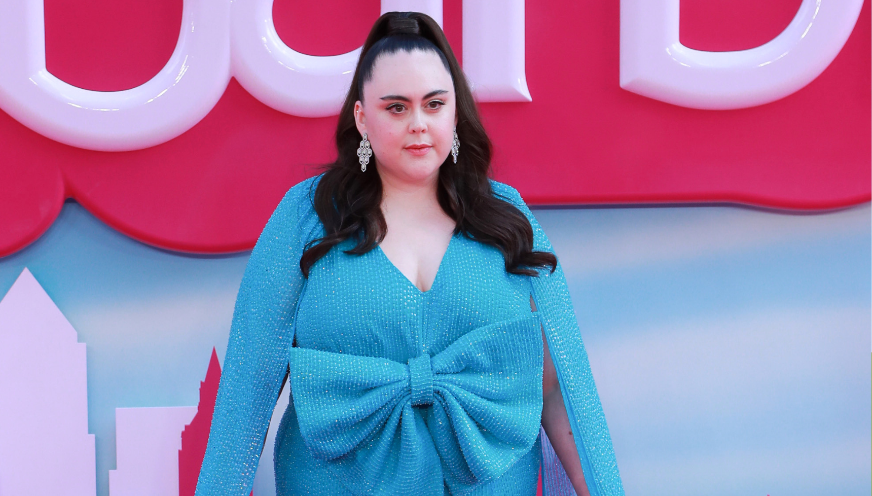 Sharon Rooney in blue dress at BARBIE premiere 