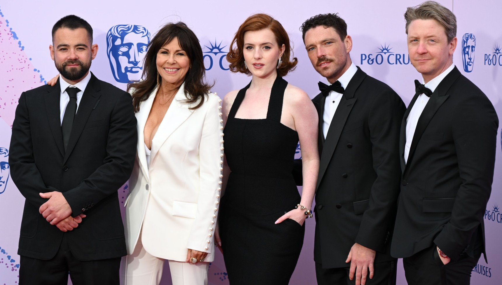 Julie Graham with the cast of This City is Ours at 2026 BAFTAs